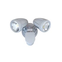 Illume 20W Twin LED Spotlight with Sensor Silver / Cool White - ILLUME EX2S-SL