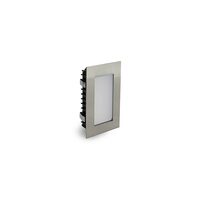 Rectangular Recessed 3W LED Steplight - Satin Chrome Frame / Cool White - AT9501/SC/CW/O