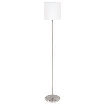 Pasteri Floor Lamp Satin Nickel / White - 95164N