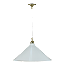 Single Cord Pendant Brass With 390mm Edwardian White Shade - 3000131