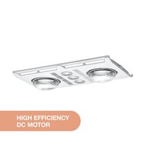 Profile Plus DC 2 3-in-1 Bathroom Heater with 2 Heat Lamps, Exhaust Fan and GU10 LED Light - MBHP2LW