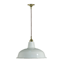 Single Cord Pendant Brass With 300mm Warehouse White Shade - 3000107