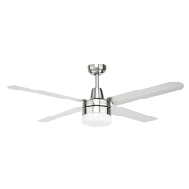 Atrium AC 52" Ceiling Fan With E27 Light Kit Stainless Steel - 20102/16 + 20108/16