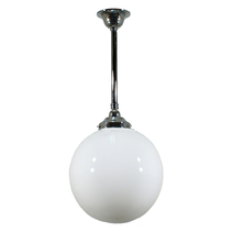 Single Rod Pendant Chrome With 12" Sphere Opal Gloss Glass - 3010194