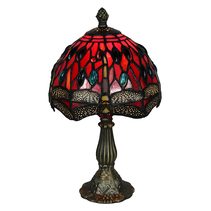 Red Dragonfly Tiffany Table Lamp Small - T-280-08