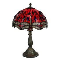 Red Dragonfly Tiffany Table Lamp - T-280-12