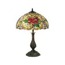 Red Camellia Tiffany Table Lamp - TL-16210A/KG