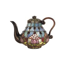 Mauve Tulip Tiffany Teapot Table Lamp - TL-Q07235A