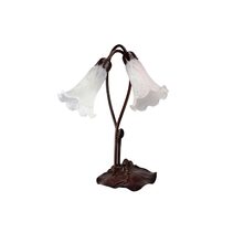 Tiffany Twin Lily Table Lamp White - TLA1-002/WT