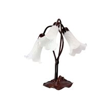 Tiffany Triple Lily Table Lamp White - TLA1-006/WT