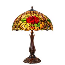 Red Camellia 16" Tiffany Table Lamp Large - TL-16210A-KG