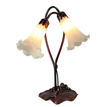Twin Lily Tiffany Table Lamp White - TLA1-002-WT