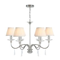 Finsbury Park 6 Light Chandelier With LS162 Shades Polished Nickel - FP6-POL-NICKEL + LS162