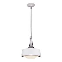 Holloway Mini Pendant Brushed Steel / Textured White - FE/HOLLOWAY/MP W