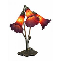 Three Branch Tiffany Lily Table Lamp Purple - LLTB-3-PUR