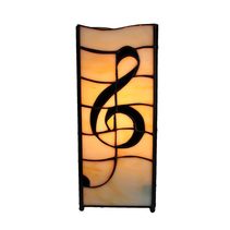 Square Pole Music Symbol Tiffany Table Lamp - N034