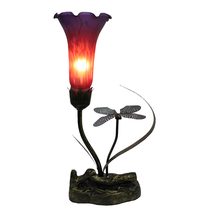Single Branch Upward Tiffany Lily Table Lamp Purple - N039-1-PUR