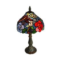 Roses & Dragonfly Tiffany Table Lamp Small - T-247-08