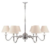 Prescot 6 Light Chandelier Antique Silver Base With Shade - ELPIM50727AS