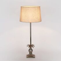 Caribbean Table Lamp Antique Silver With Shade - ELANK62178AS