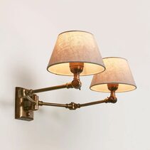 Worcester Swing Arm Wall Lamp Antique Brass With Shade - ELPIM30541AB