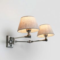 Worcester 2 Light Swing Arm Wall Lamp Antique Silver With Shade - ELPIM30541AS