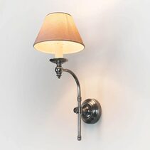 Soho Curved Wall Light With Shade Antique Silver - ELPIM50002AS