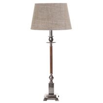Canterbury Timber Table Lamp Antique Silver With Shade - ELPIM50293AS
