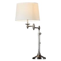 Macleay Swing Arm Table Lamp Antique Silver With Shade - ELPIM50592AS
