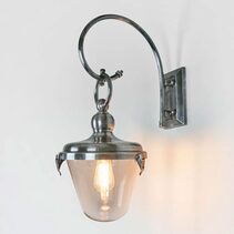 Savoy Outdoor Wall Light With Glass Shade Antique Silver - ELPIM57829AS
