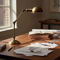 Stamford Adjustable Desk Lamp Antique Brass - ELPIM59166AB