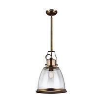 Hobson Large Pendant Aged Brass - FE/HOBSON/P/L AB