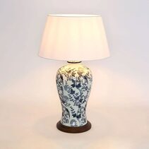 Ashleigh Table Lamp Blue/White With Shade - ELJC11024