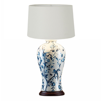 Ashleigh Table Lamp Blue/White With Shade - ELJC11024