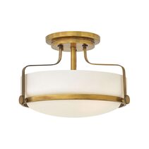 Harper 3 Light Small Semi Flush Heritage Brass - HK-HARPER-SFS-HB
