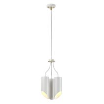 Quinto 3 Light Chandelier White / Aged Brass - QUINTO3-WAB