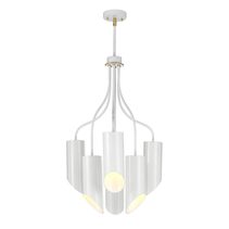 Quinto 6 Light Chandelier White / Aged Brass - QUINTO6-WAB