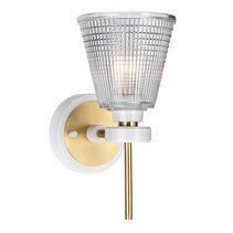 Gunnislake 3W LED Bathroom Wall Light White / Aged Brass - BATH-GUNNIS1-WAB