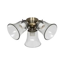 3 Light Ceiling Fan Light Kit Antique Brass - 24310
