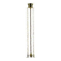 Standard 3 Chain Suspension With Brown Cloth Cord Brass - 3006006