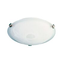 Remo 1 Light Alabaster Ceiling Oyster Light Brushed Chrome - OL41040BCH