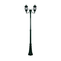 Vienna Twin Head Curved Arms Tall Post Light Green - 15971