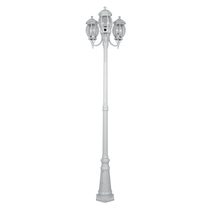 Vienna Three Head Curved Arm Tall Post Light White -15979