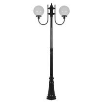 Lisbon Twin 25cm Sphere Curved Arms Tall Post Light Black - 15735