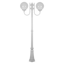 Lisbon Twin 30cm Sphere Curved Arms Tall Post Light White - 15745