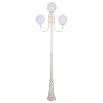 Lisbon Triple 25cm Spheres Curved Arms Tall Post Light Beige - 15746
