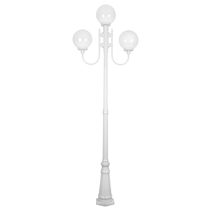 Lisbon Triple 25cm Spheres Curved Arms Tall Post Light White - 15751