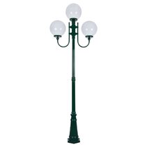 Lisbon Triple 30cm Spheres Curved Arms Tall Post Light Green - 15755