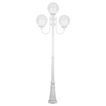 Lisbon Triple 30cm Spheres Curved Arms Tall Post Light White - 15757