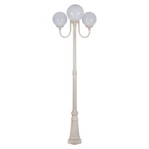 Lisbon Triple 25cm Spheres Curved Arms Tall Post Light Beige - 15758